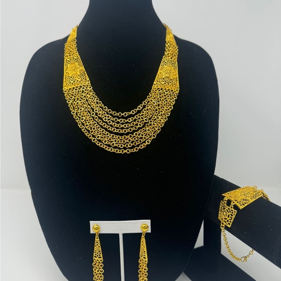 24K Gold Plated Arabian Banquet Jewelry Set - Picture 12 of 12